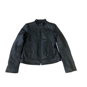 The leather Company New York Womens Leather Jacket Black Biker Motorcycle Size M